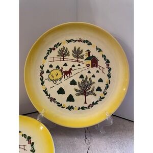 Vintage Grant Crest Country Charm 10" Dinner Plate - Farm Scene Barn & Hay Wagon